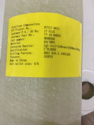 150F Flanca de FRP de junta de fibras de junta de fibras de EPDM