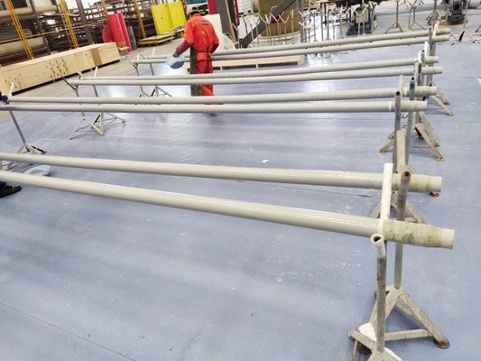 Tubo de fibra de vidro DIN FRP cinza com espessura CLB de 2 mm para construção